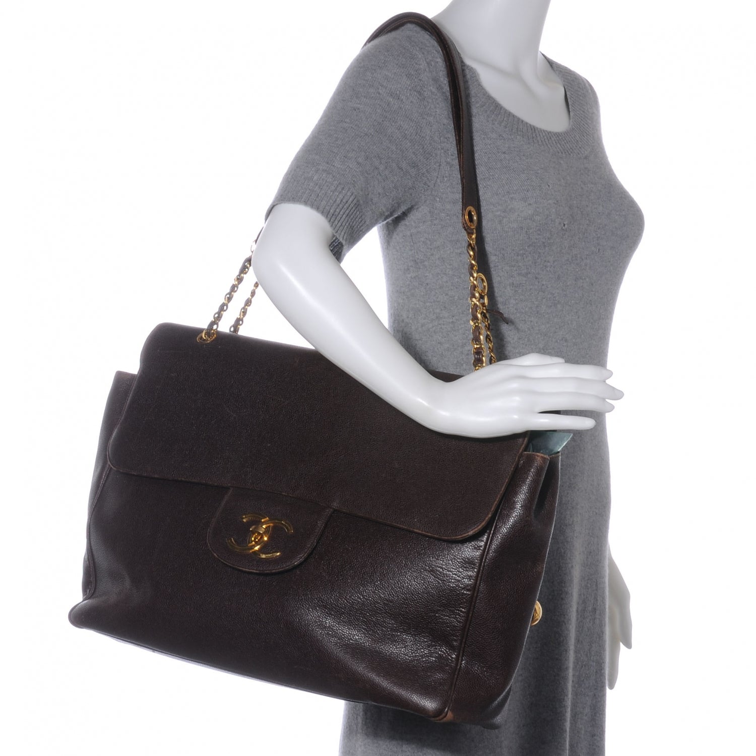 Chanel Caviar XL Weekender Bag Brown 2 of 8