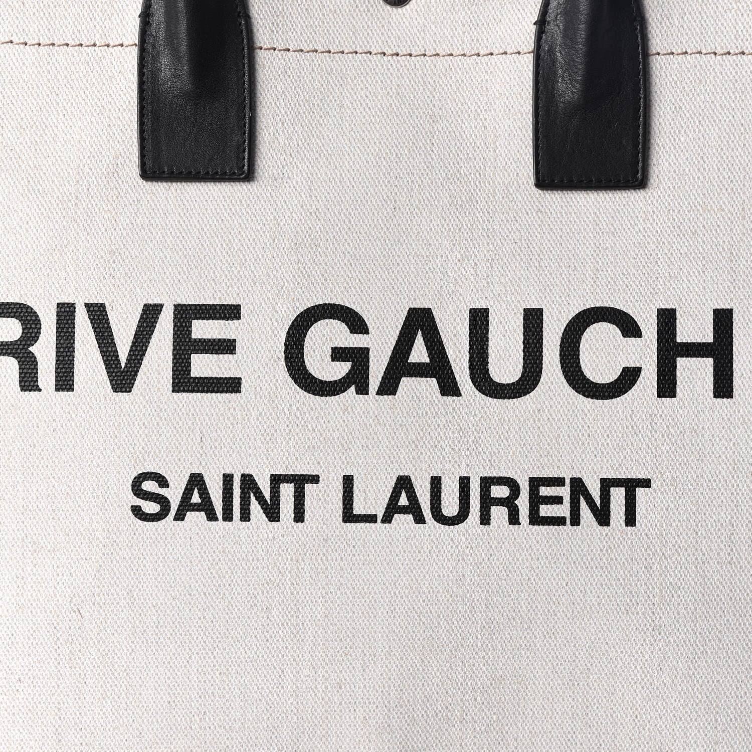 Saint Laurent Linen Calfskin Rive Gauche Tote Optic White 8 of 8