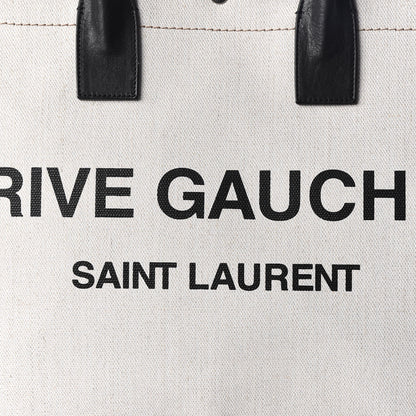 Saint Laurent Linen Calfskin Rive Gauche Tote Optic White 8 of 8