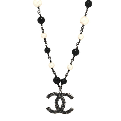 Chanel Ruthenium Beaded CC Short Necklace Black 1 of 5
