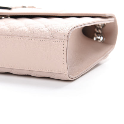 Saint Laurent Grain De Poudre Textured Mixed Matelasse Medium Triquilt Monogram Satchel Marble Pink 9 of 9