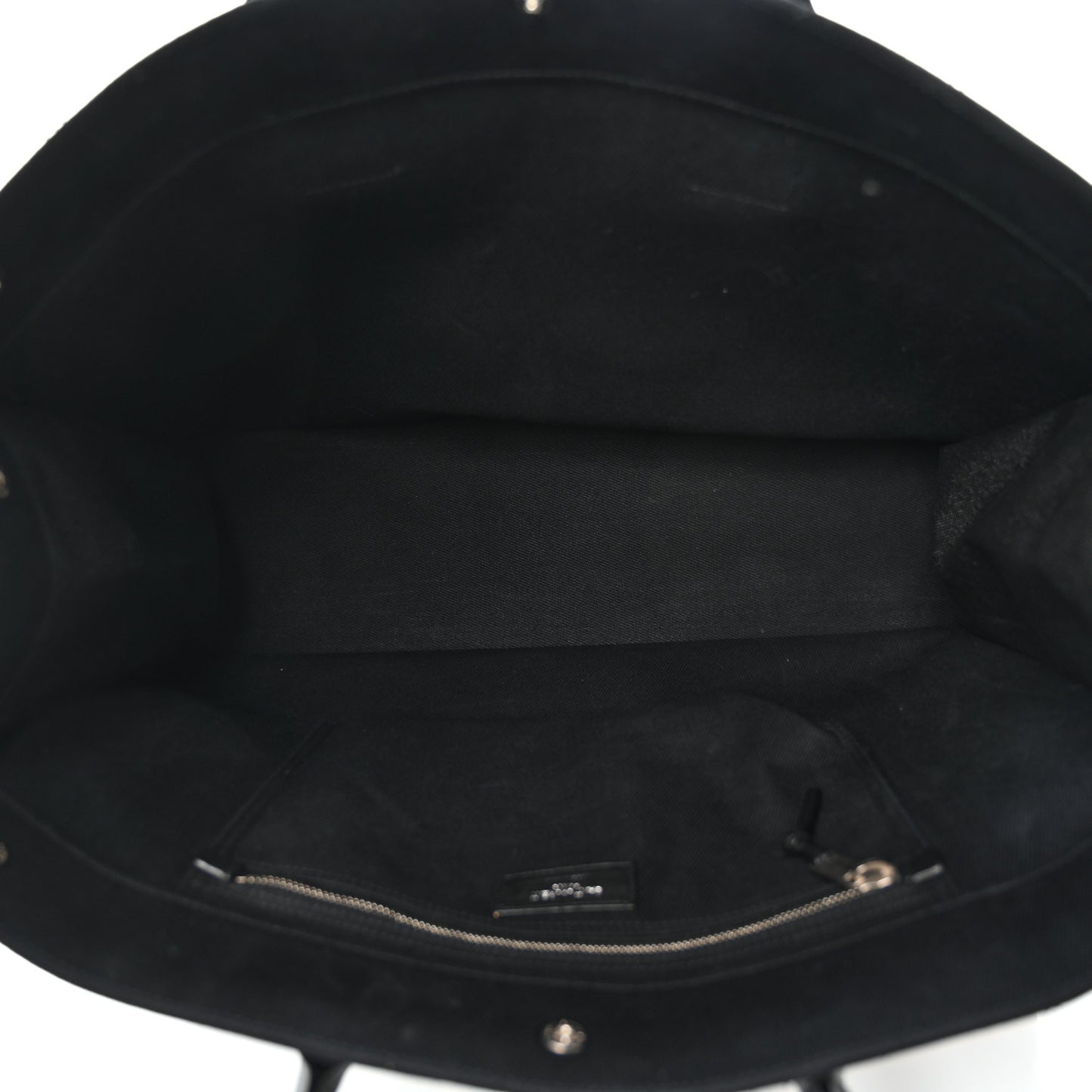 Linen Calfskin Rive Gauche Tote Black