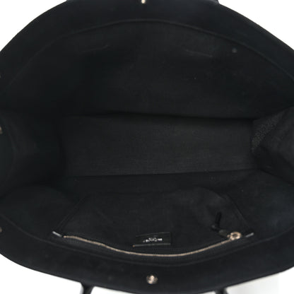 Saint Laurent Linen Calfskin Rive Gauche Tote Black 5 of 10