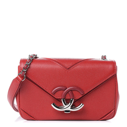 Chanel Caviar Macro Chevron Small Single Flap Red 1 of 13