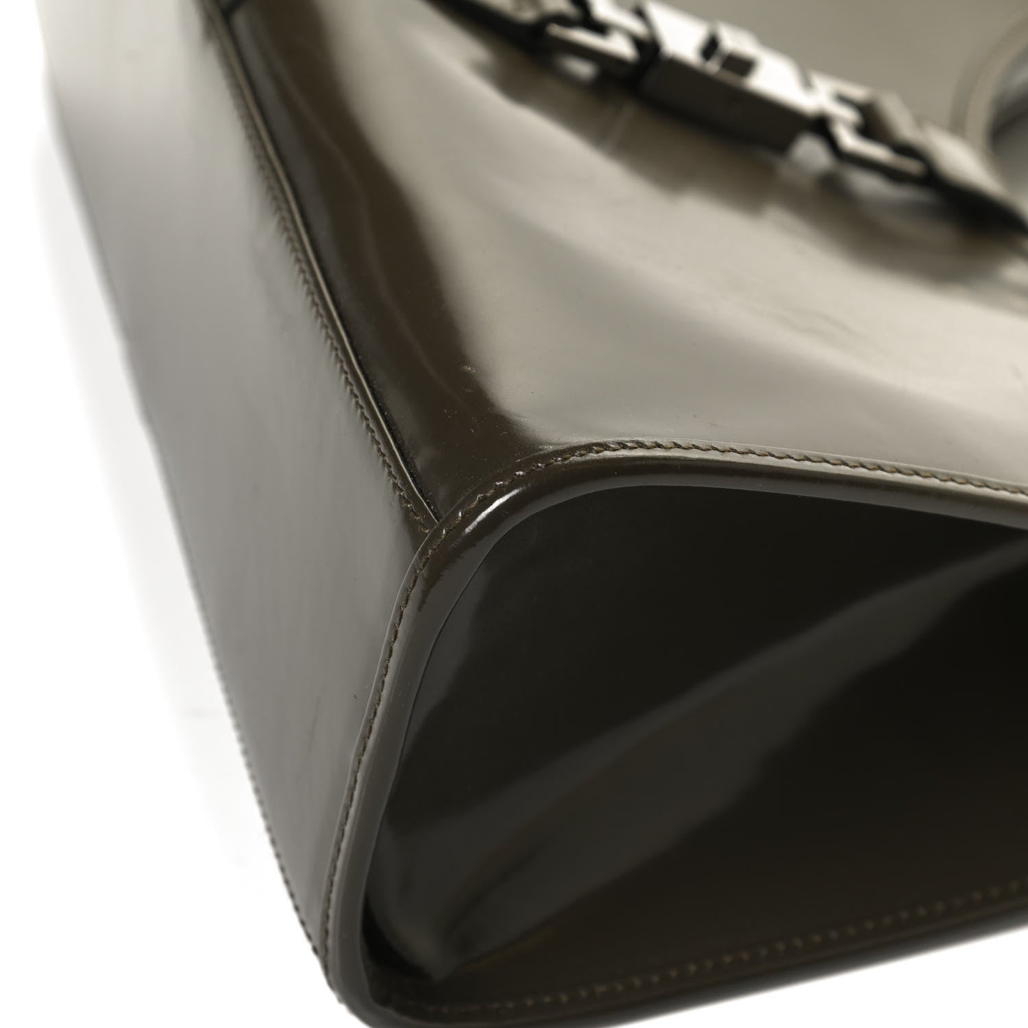 Gucci Patent Bardot Shoulder Bag Olive Green 11 of 14