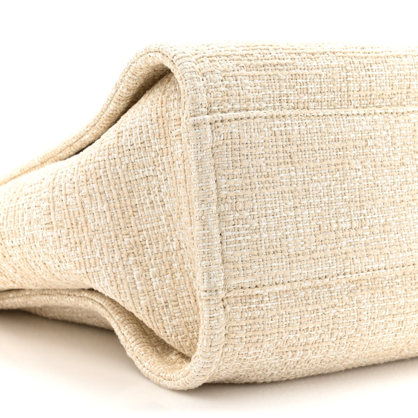 Lurex Boucle Small Deauville Tote Ivory