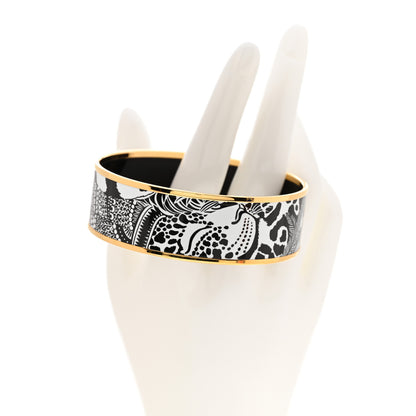 Hermes Enamel Printed Jaqar Quetzal Wide Bracelet 70 2 of 6