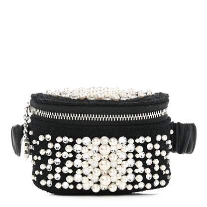 Chanel Tweed Pearl Lambskin Quilted Arm Coin Purse Black 1 of 8
