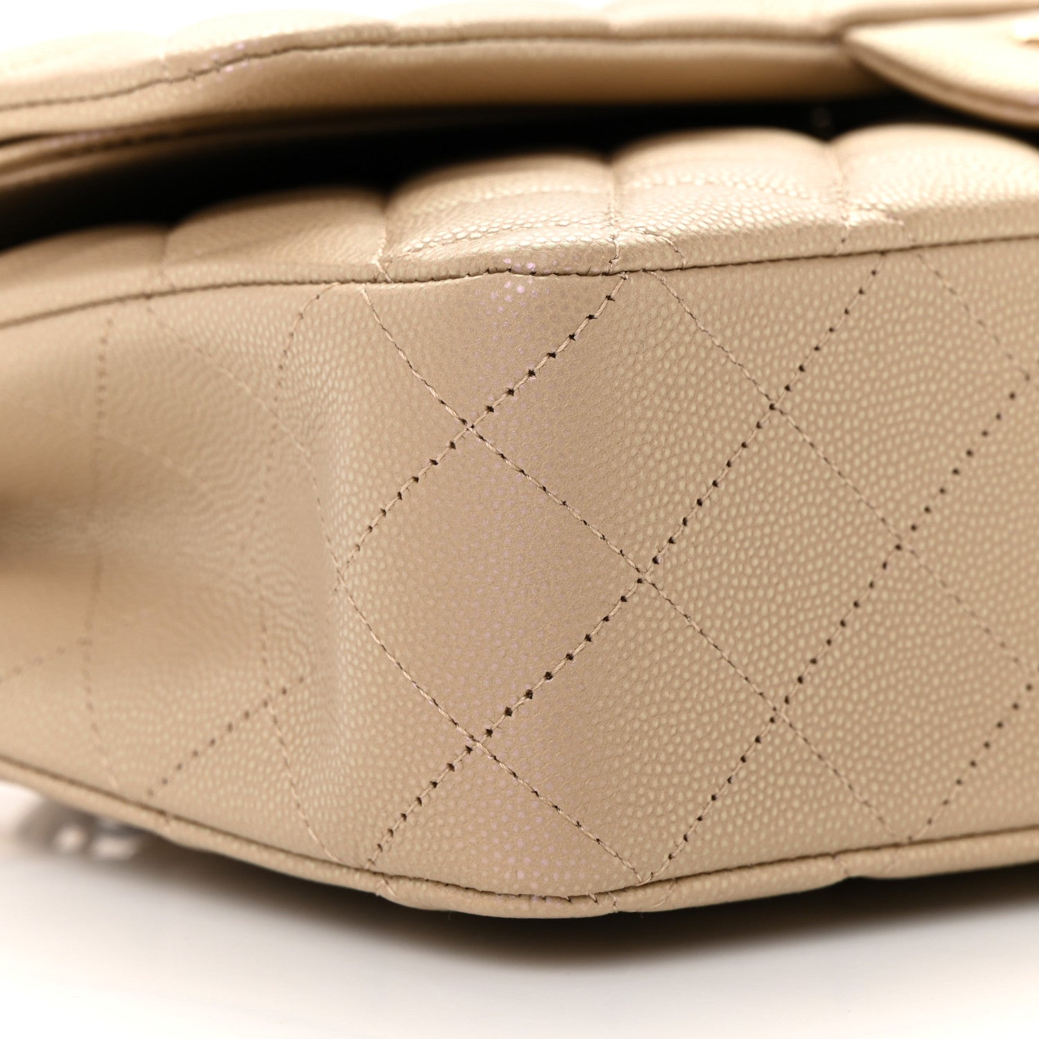 Chanel Iridescent Caviar Quilted Medium Double Flap Dark Beige 9 of 11