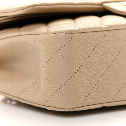 Chanel Iridescent Caviar Quilted Medium Double Flap Dark Beige 9 of 11