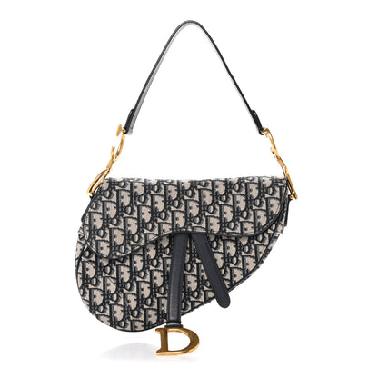 Christian Dior Oblique Saddle Bag Blue 1 of 12