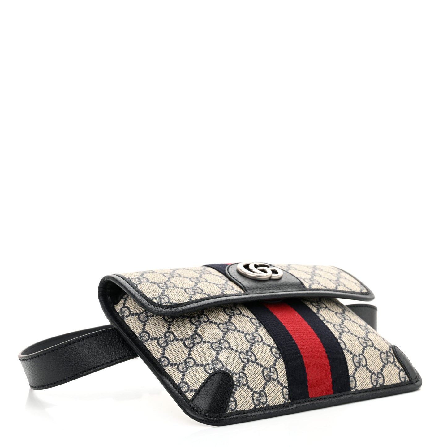 GG Supreme Monogram Web Small Ophidia Belt Bag 90 36 Beige Navy