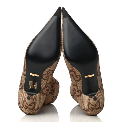 Balenciaga X GUCCI Jersey Maxi GG Monogram Crepe Knife Booties 37 Camel Ebony 6 of 10