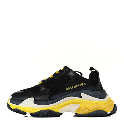Balenciaga Fabric Mesh Womens Triple S Sneakers 37 Black Yellow 1 of 7