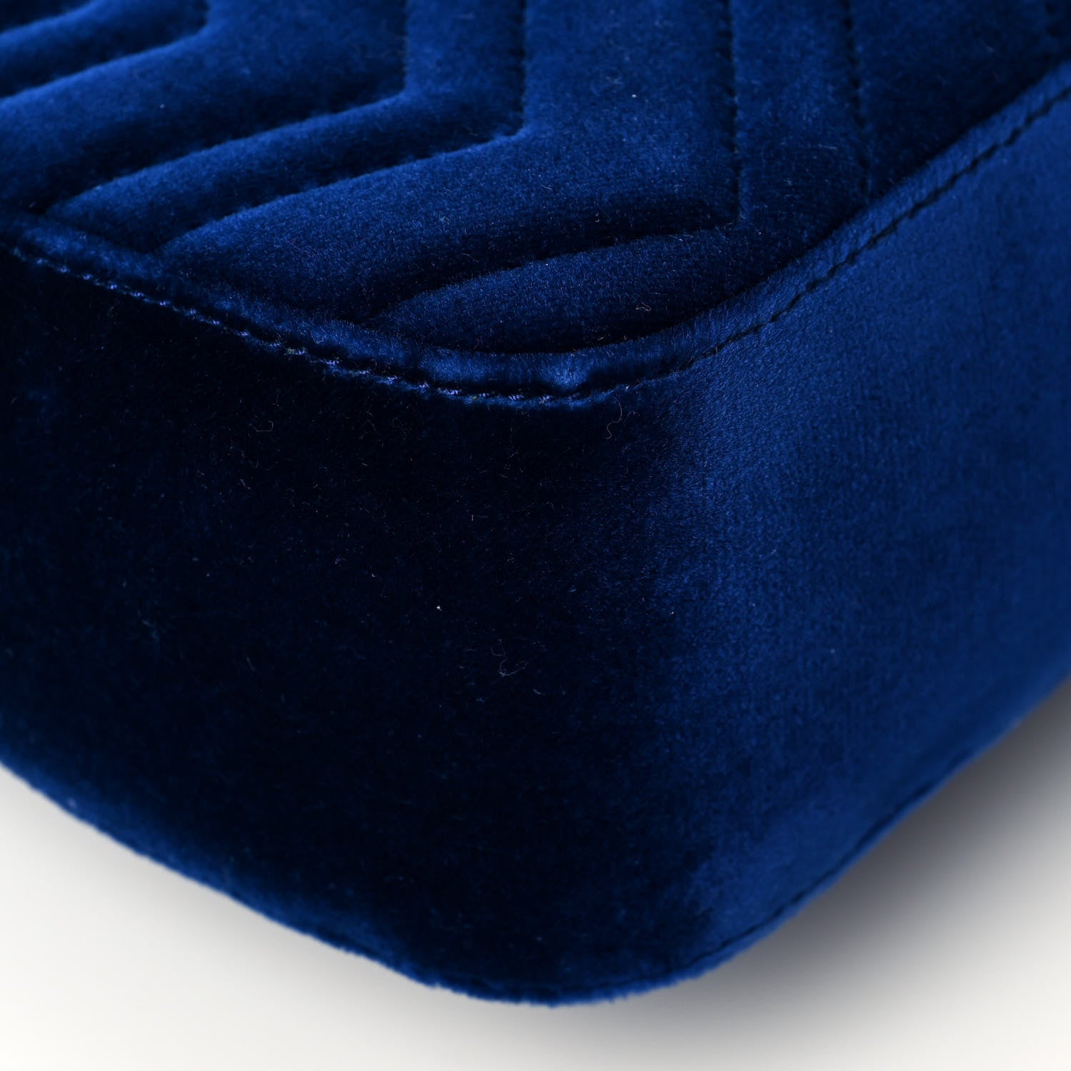 Gucci Velvet Matelasse Medium GG Marmont Shoulder Bag Cobalt Blue 11 of 13