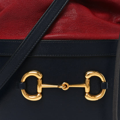 Gucci Azalea Sakai Be Green Calfskin Horsebit 1955 Drawstring Bucket Bag Blue New Cherry Red 8 of 11