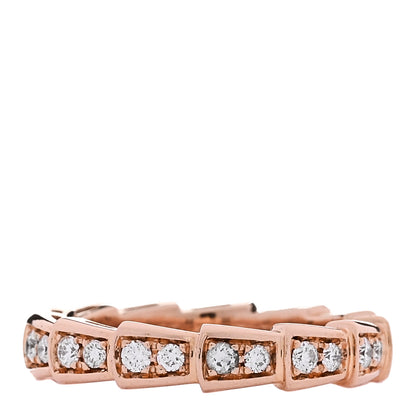 Bulgari 18K Rose Gold Diamond Serpenti Viper Band Ring  48 4.5 1 of 6