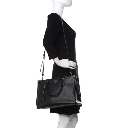 Prada Saffiano Medium Galleria Double Zip Tote Black 2 of 10