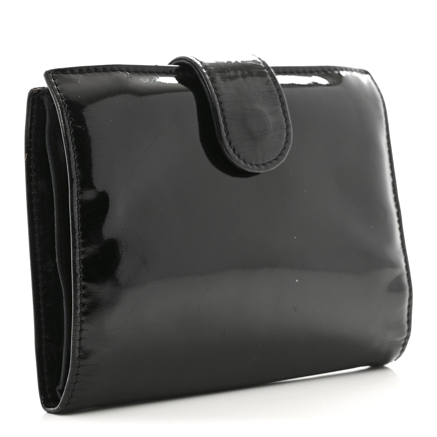 Patent Timeless CC Compact French Wallet Black
