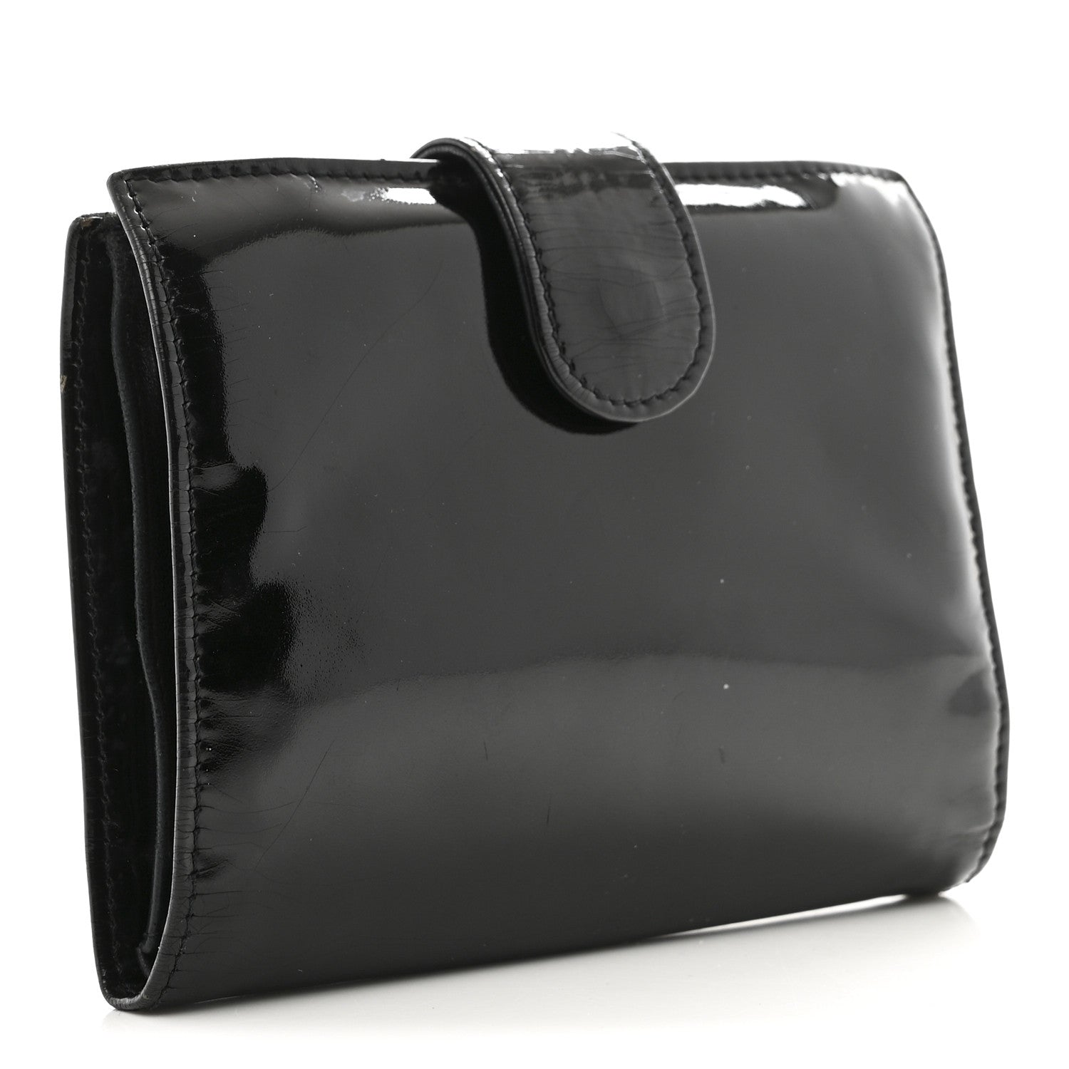 Chanel Patent Timeless CC Compact French Wallet Black 3 of 11