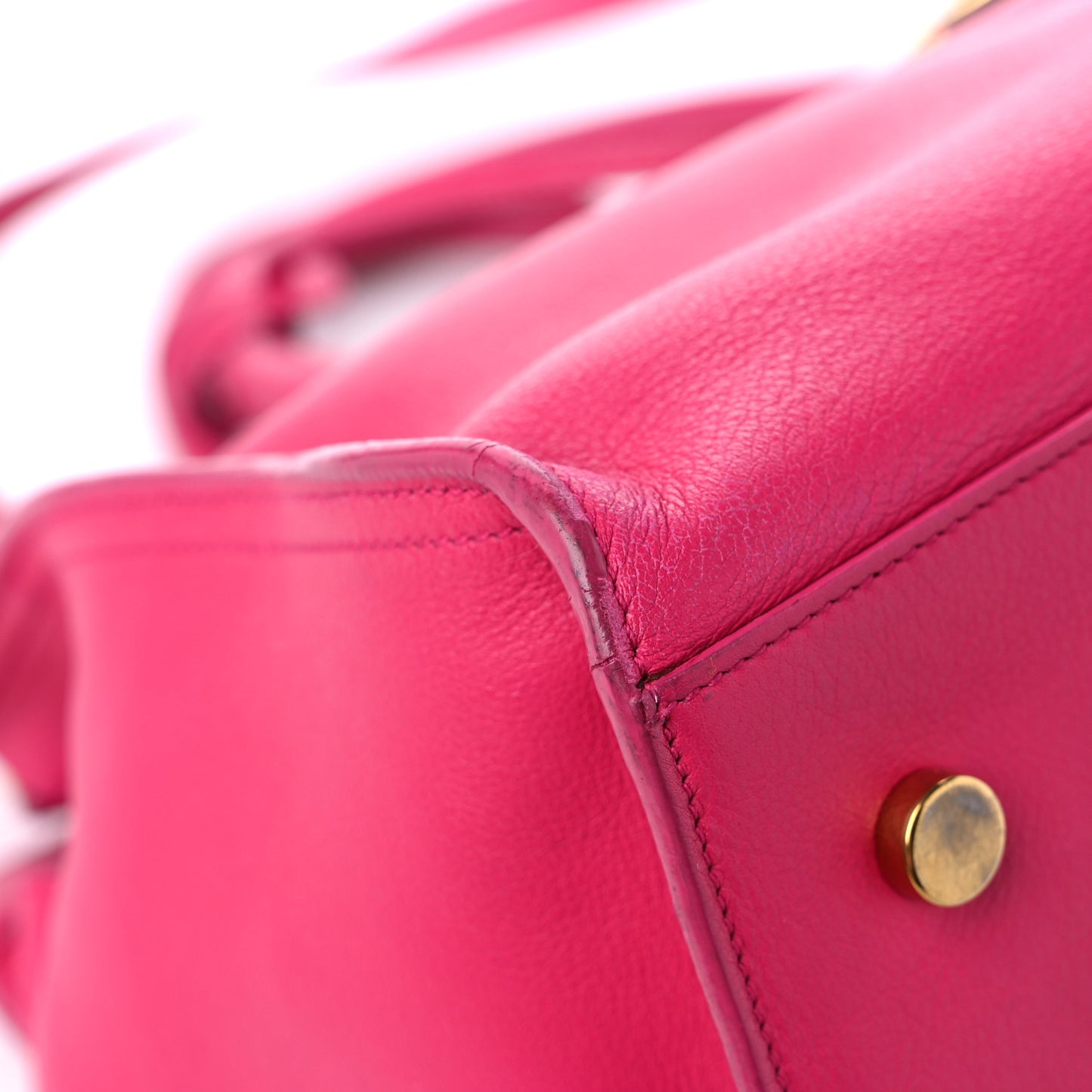 Calfskin Small Monogram Cabas Fuchsia