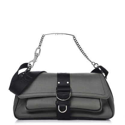 Christian Dior Silk Jersey Crystal Hardcore Bag Grey Black 1 of 8