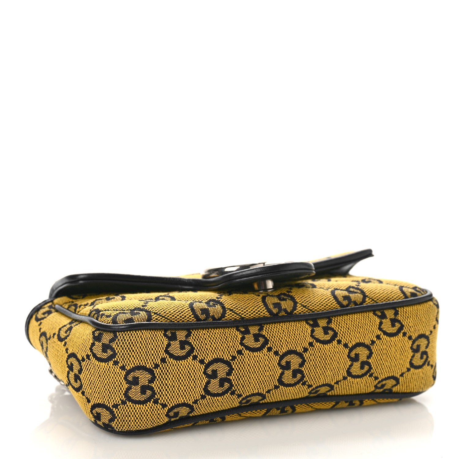 Gucci Monogram Multicolor Matelasse Diagonal Super Mini GG Marmont Shoulder Bag Yellow Blue 4 of 9