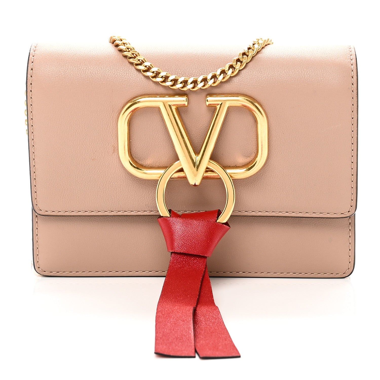 Valentino Garavani Smooth Calfskin Mini VRing Crossbody Bag Rose Cannelle 1 of 9