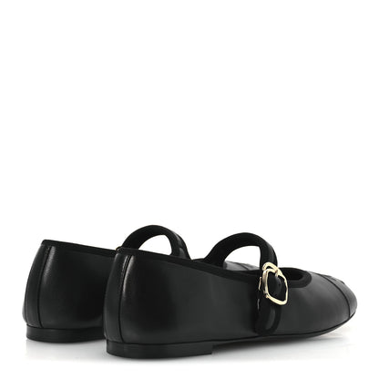Chanel Lambskin Mary Jane Flats 37.5 Black 4 of 11