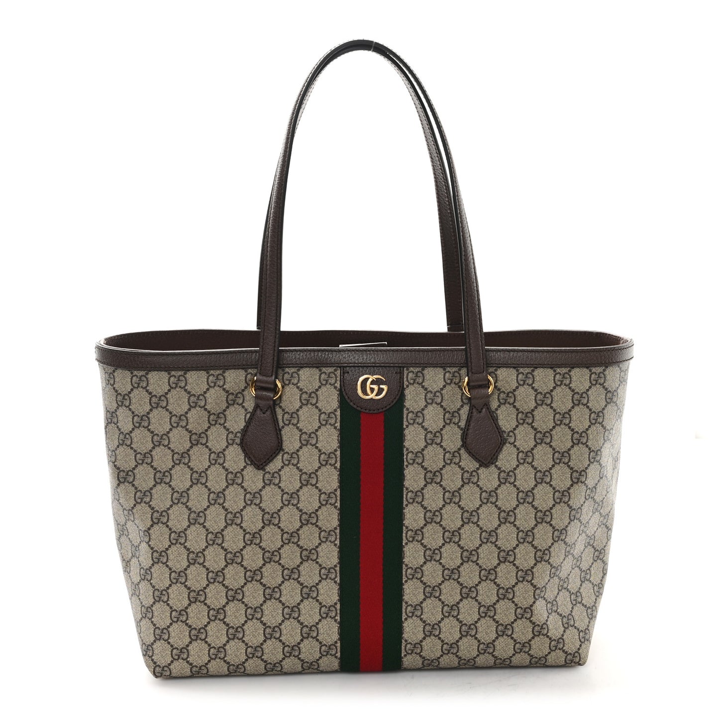 GG Supreme Monogram Medium Ophidia Shopping Tote Brown