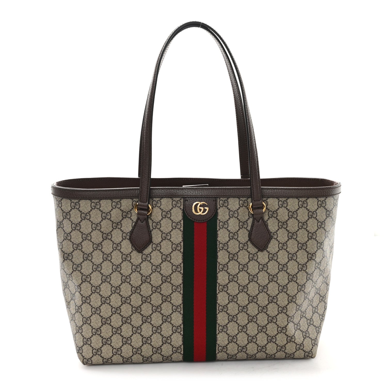 Gucci GG Supreme Monogram Medium Ophidia Shopping Tote Brown 1 of 9