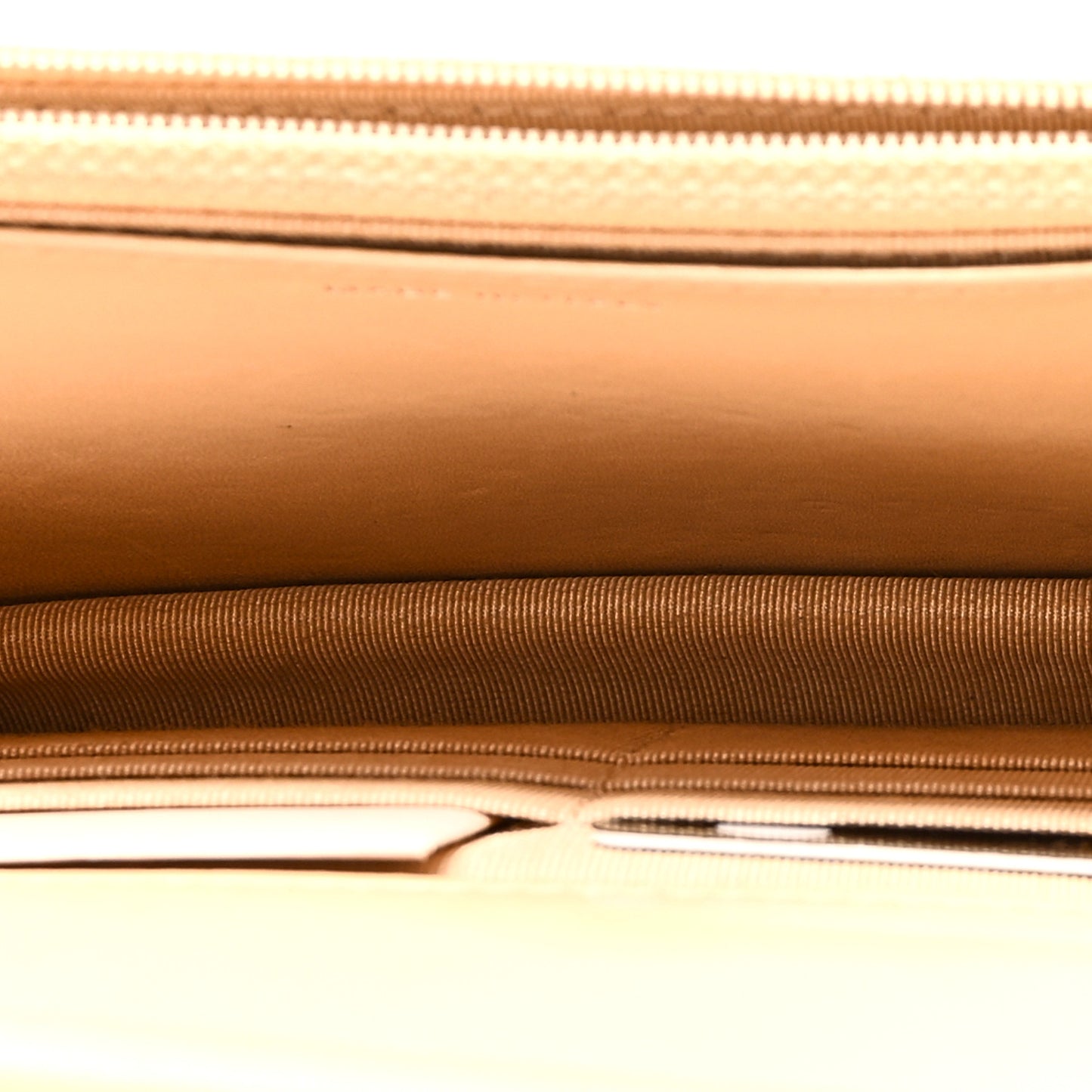 Lambskin Quilted Wallet On Chain WOC Beige