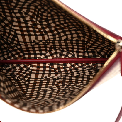 MCM Visetos Liz Shopper Tote Pouch Beige Ruby Red 5 of 10