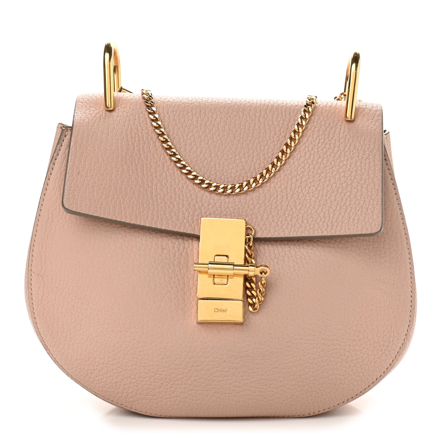Chloe Grained Lambskin Drew Shoulder Bag Cement Pink 1 of 13