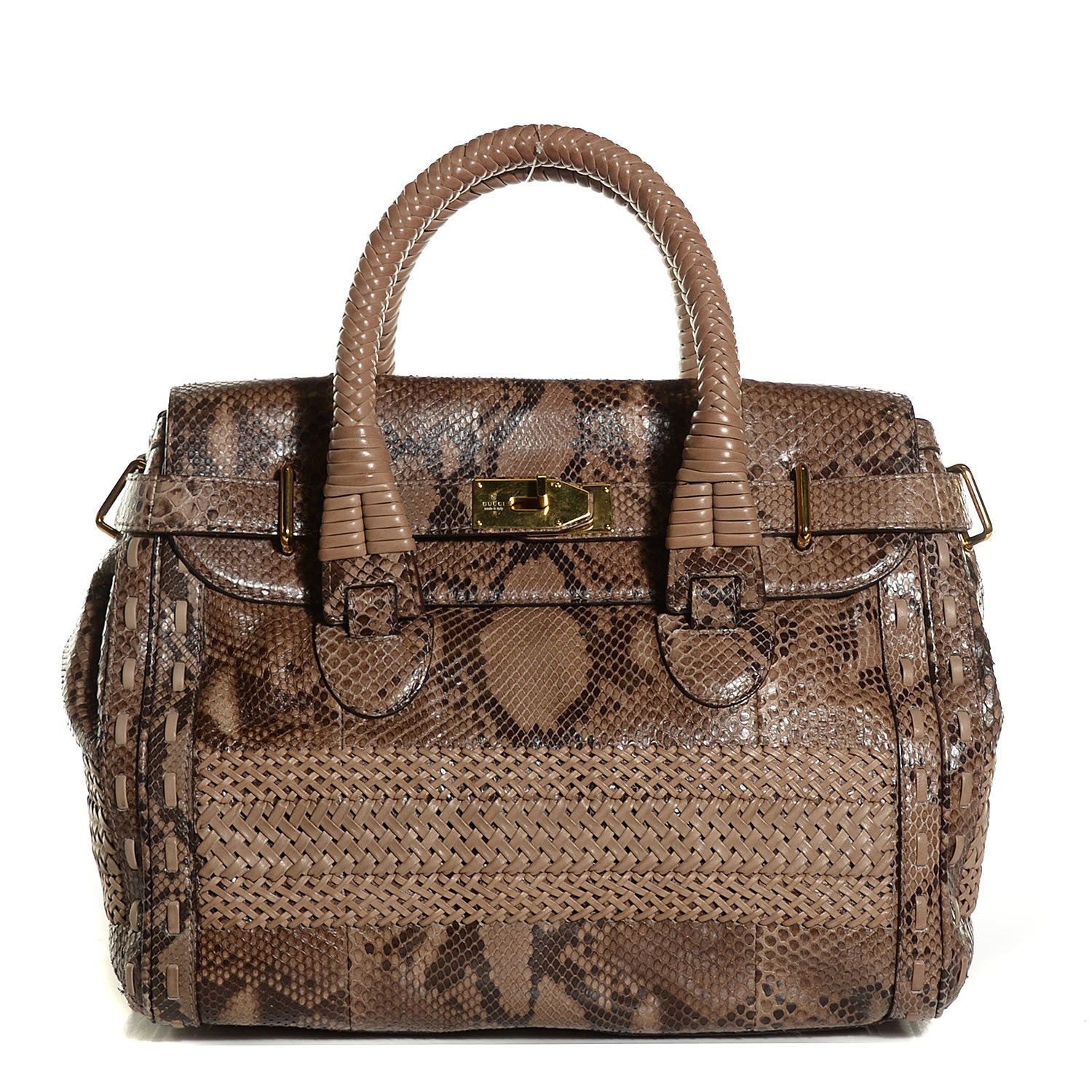 Gucci Python Leather Handmade Large Top Handle Bag 1 of 10