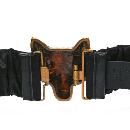 Gucci Satin Fox Head Buckle Belt Black 75 30 5 of 5