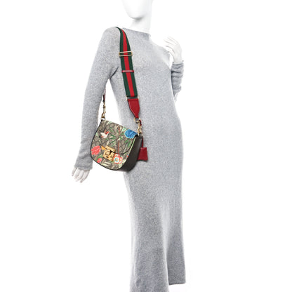 Gucci GG Supreme Monogram Tian Web Medium Padlock Messenger Shoulder Bag Beige Multicolor New Acero 2 of 12