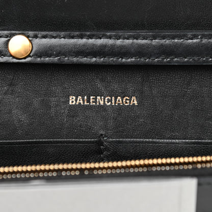 Balenciaga Shiny Box Calfskin Hourglass Chain Bag Black 6 of 11