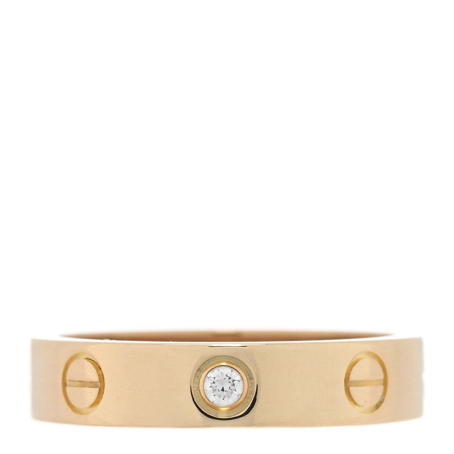 Cartier 18K Yellow Gold Diamond 4mm LOVE Wedding Band Ring 50 5.25 1 of 4