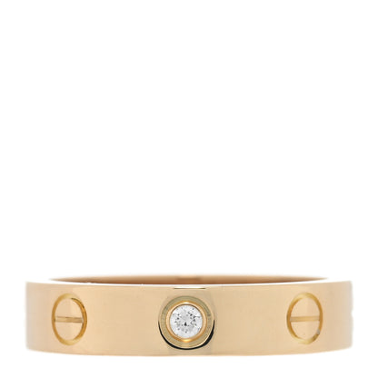 Cartier 18K Yellow Gold Diamond 4mm LOVE Wedding Band Ring 50 5.25 1 of 4
