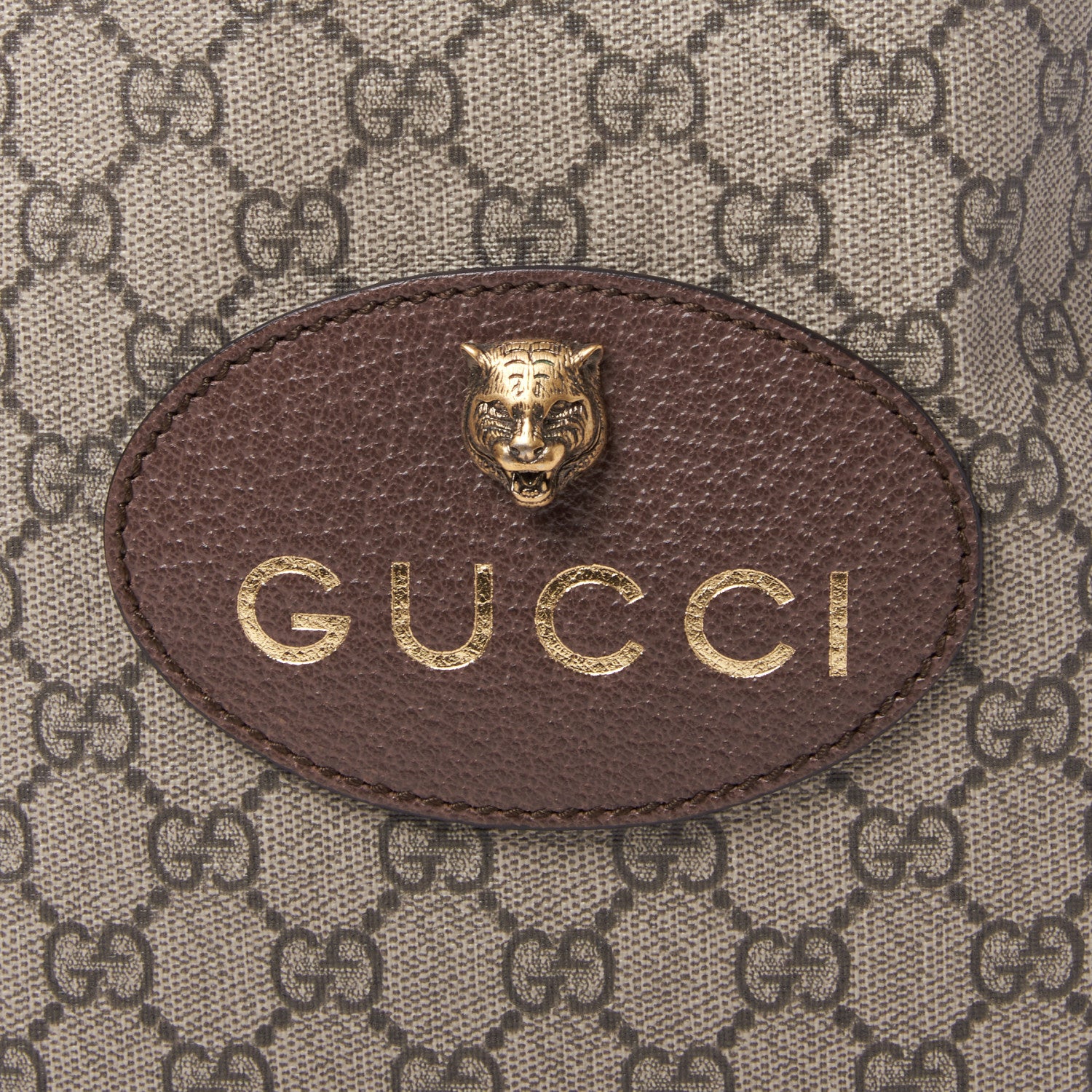 Gucci GG Supreme Monogram Neo Vintage Drawstring Backpack Beige New Acero Crop 8 of 8