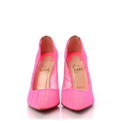 Christian Louboutin Tulle Patent Follies Draperia 100 Pumps 36 Shocking Pink 2 of 9