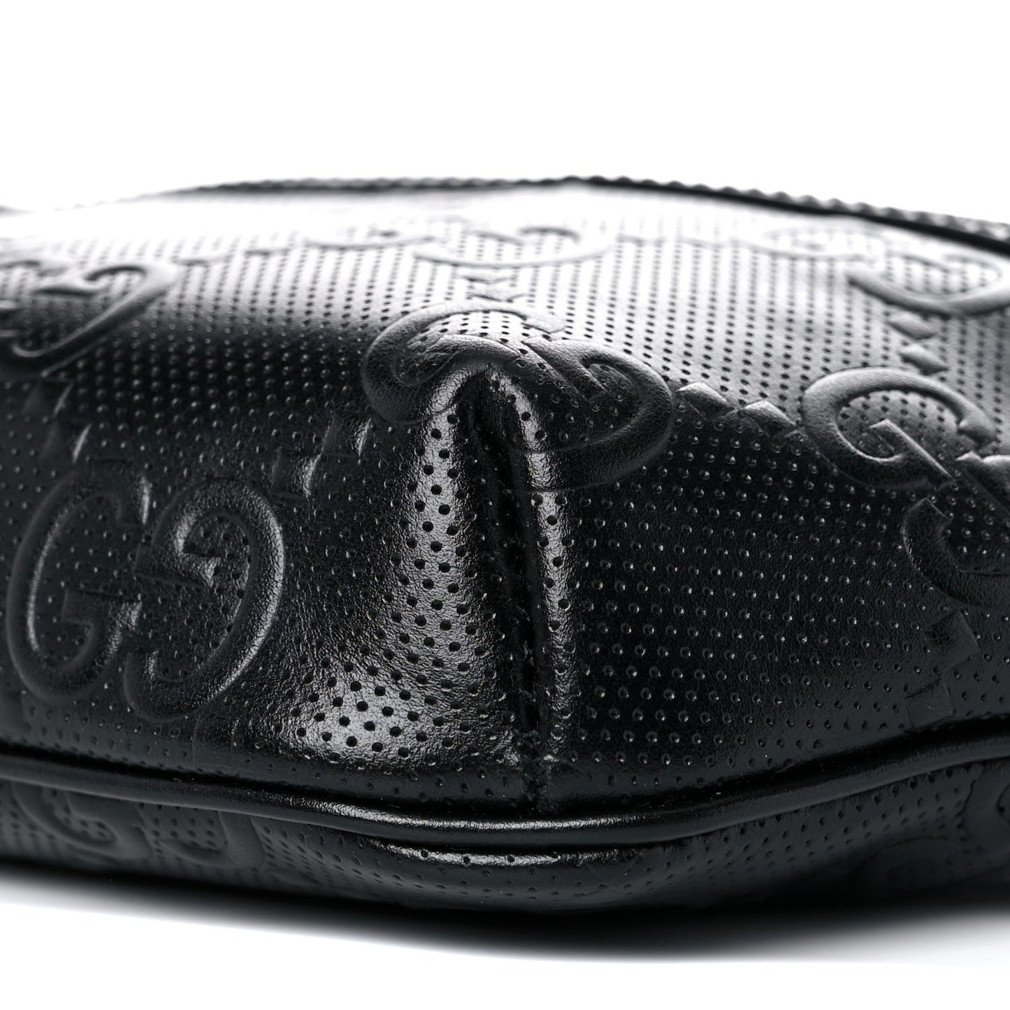 Calfskin GG Tennis Embossed Belt Bag Black