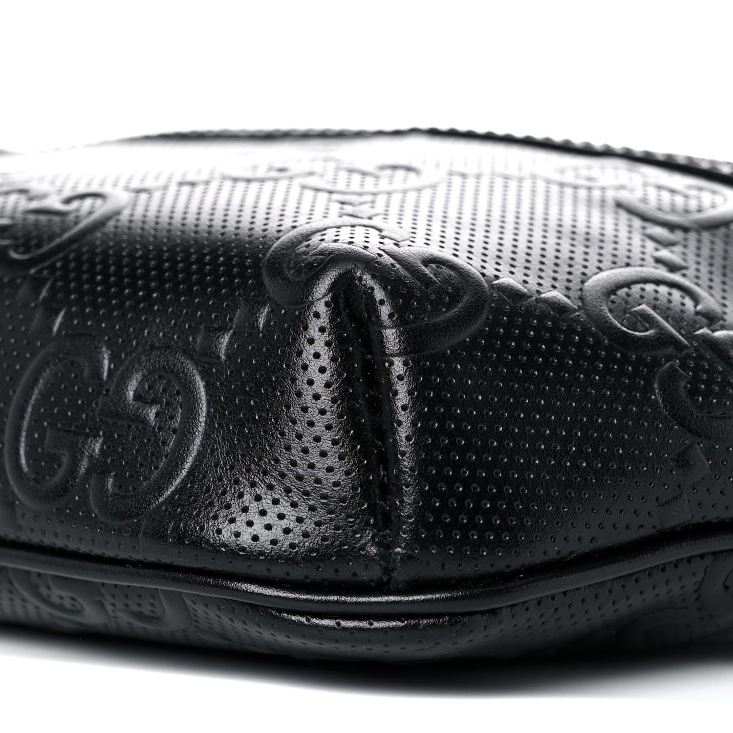 Gucci Calfskin GG Tennis Embossed Belt Bag Black 9 of 10
