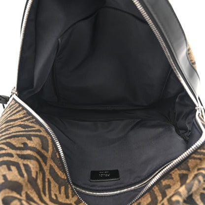 Fendi X SARAH COLEMAN Fabric Jacquard Vitello Grace Light Woven Lanyard FF Vertigo Pouch Pocket Backpack Tobacco Moro Black 5 of 10