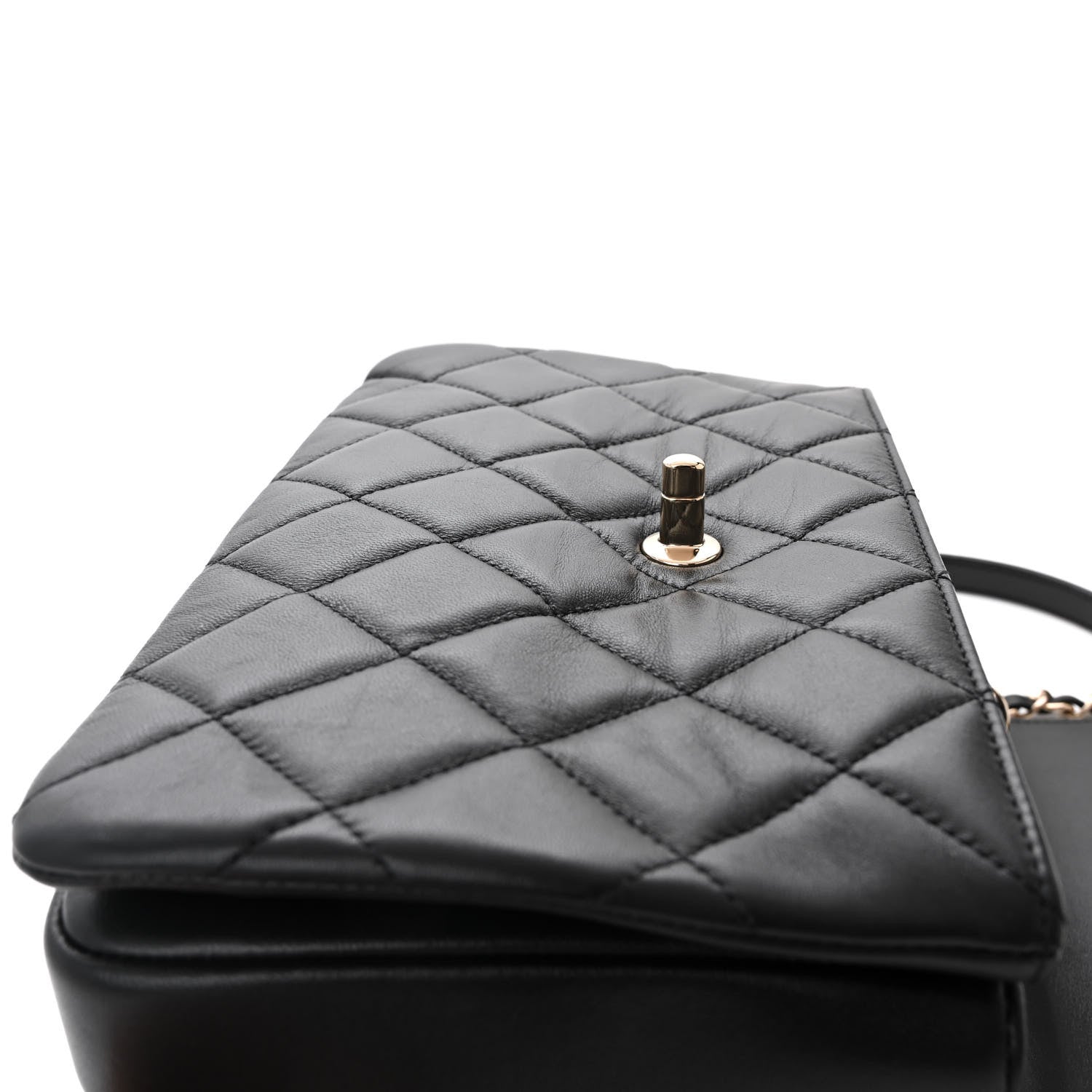 Chanel Lambskin Quilted Small Trendy CC Chain Dual Handle Flap Bag Black 11 of 12