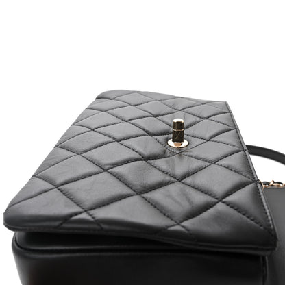 Chanel Lambskin Quilted Small Trendy CC Chain Dual Handle Flap Bag Black 11 of 12