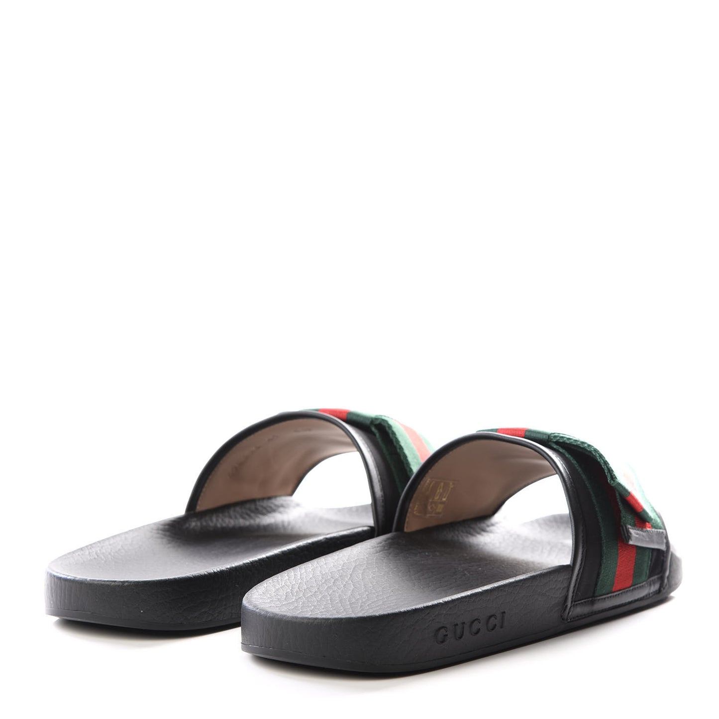 Satin Web Bow Slide Sandals 41 Black