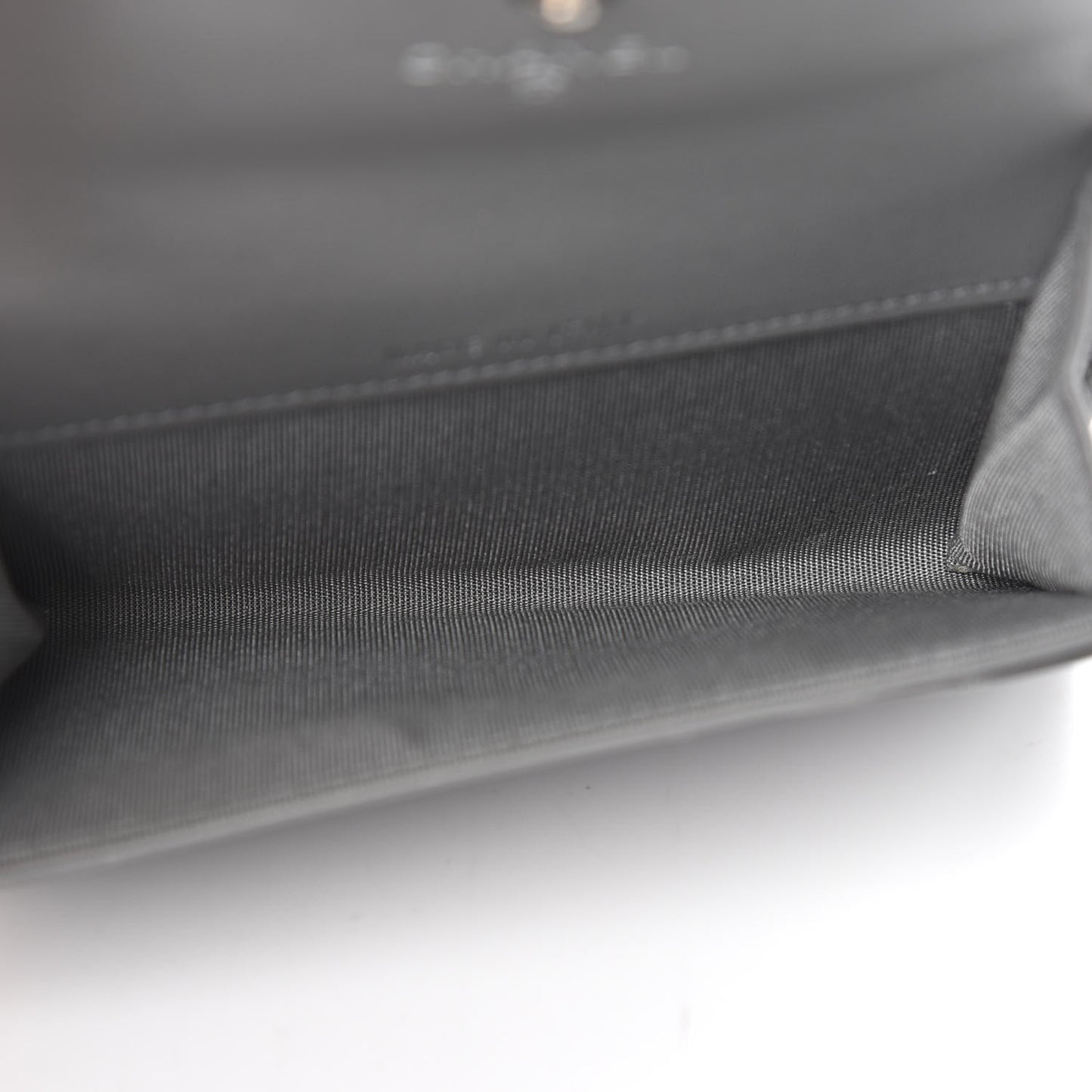 Lambskin Quilted Boy Card Holder Wallet Grey