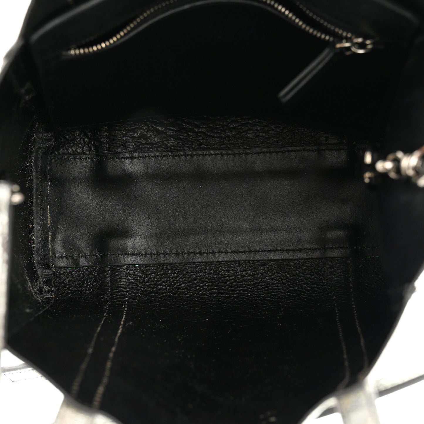 Metallic Goatskin Logo XXS Everyday Tote Argent Black